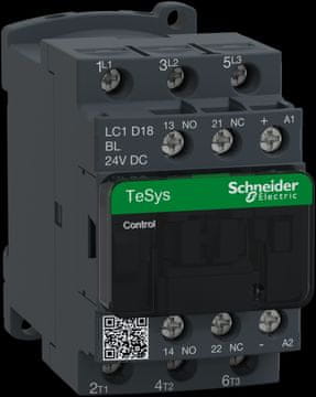 Schneider Electric Močnostni kontaktor TeSys D AC3 18A 4P 1NO 1NC tuljava 24VDC nizka poraba