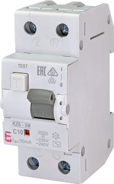 ETI Diferencialno stikalo KZS-2M AC C10/0,03 z zaščito pred prevelikim tokom