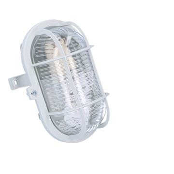 Lena Lighting Ovalna kanalna svetilka 60 E27, 42 W, siva, senčnik iz prozornega stekla, pokrov iz