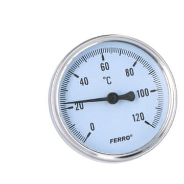 Ferro Termometer 63 mm 1/2 palca aksialni 0-120°C