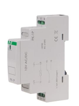 FF Elektromagnetni rele PK-1P 12V AC/DC, kontakt: 1P I=16A, 1 modul