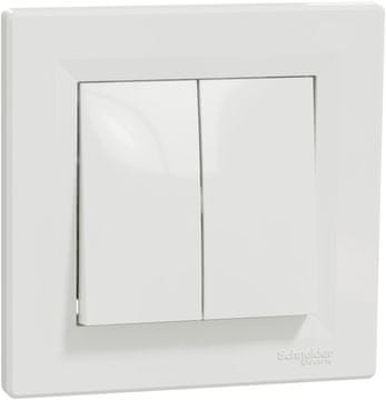 Schneider Electric Asfora dvojni stopniščni priključek, bel