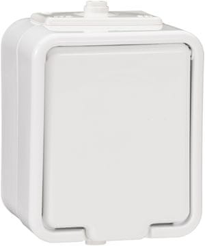 Schneider Electric Enojna nadometna vtičnica z ozemljitvijo, IP44, bela CEDRA