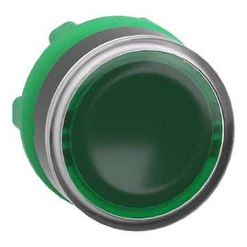 Schneider Electric Glava ploščate tipke z avtomatskim povratkom, LED, zelena plastika