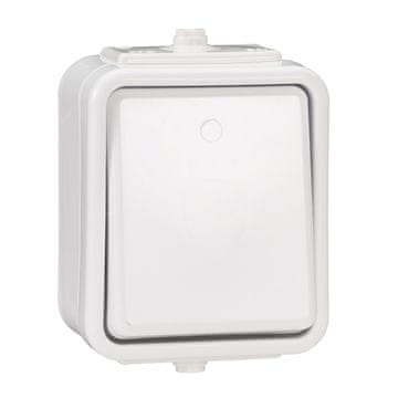 Schneider Electric Enopolno nadometno stikalo, IP44, bela cedra
