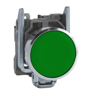 Schneider Electric Harmony XB4 zelen kovinski ploščati gumb