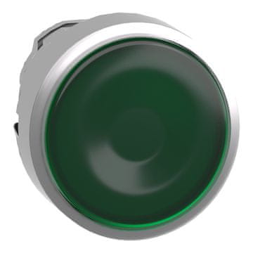 Schneider Electric Harmony XB4 zelena kovinska ploščata glava gumba z vzmetnim povratkom