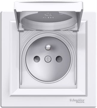Schneider Electric Vtičnica 2P+PE IP44, okvirni sistem, bela ASFORA