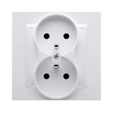 Dvojna vtičnica z ozemljitvijo MONOBLOCK (modul) 16A, 250V~, priključki