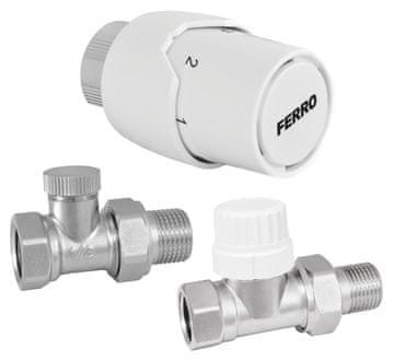 Ferro Termostatski komplet tip ZTM20, raven 1/2 palca, brez prednastavitve
