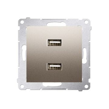Polnilnik 2 x USB (modul), 2,1 A, 5 V DC, 230 V, mat zlat Simon54