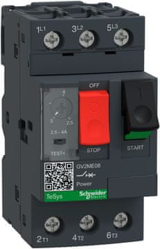 Schneider Electric GV2ME..AP 2,5-4A motorno stikalo, omarice za sponke