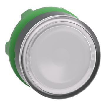 Schneider Electric Glava ploščate tipke z avtomatskim povratkom, LED, bela plastika Ha