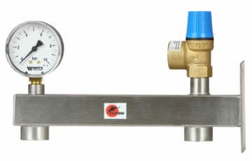 ELT Varnostna skupina za sanitarno vodo INOX 8 barov, z varnostnim ventilom in manometrom