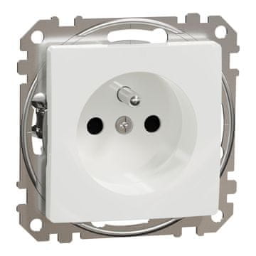 Schneider Electric Enojna vtičnica z ozemljitvijo, 2P+PE z roletami, bela SEDNA DESIGN