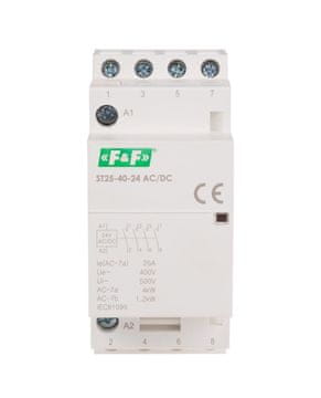 FF Modularni kontaktor za montažo na tirnico, 4xNO kontakti, 25A, 24V DC