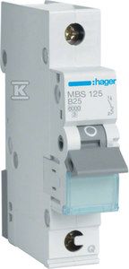 Hager PREOBREMENITEV MCB ICN=6000A 1P B 25A QUI