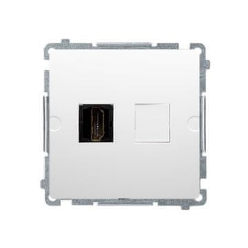 Enojna HDMI vtičnica (modul), bela, OSNOVNI MODUL