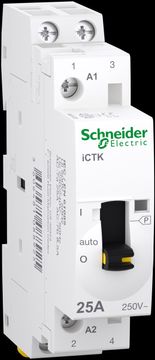 Schneider Electric Modularni kontaktor z ročnim upravljanjem, Acti9 iCTK50r-25-20-230 25A 2NO 50