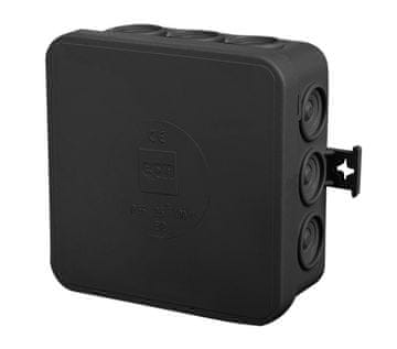 Nadometna doza E12 85x85x39 - 12 membran, črna, IP55