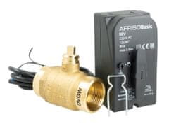 Afriso Dvosmerni kroglični ventil z BEV pogonom, DN25, Rp1", Kvs 60 m3/h, 230 V AC