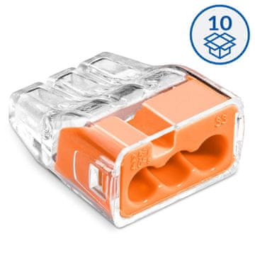 Simet Hitri konektor SCP3 B10 prozoren/oranžen (paket = 10 kosov)
