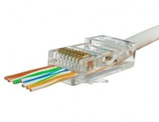 Vtič RJ45 kategorije 6 UTP prehodni, pakiranje 100 kosov.