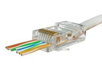 RJ45 vtič kat. 5e UTP prehodni, pakiranje 100 kosov.