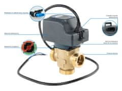 Afriso 3-potni conski ventil AZV 844, DN25, G1 1/4", Kvs 11, 230 V AC, AB-B