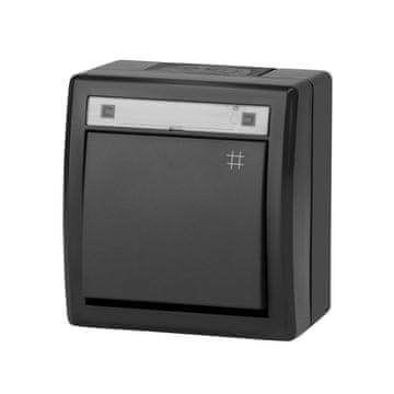 Nadometno stikalo N/T, križno IP55, antracitno AQUANT 2K
