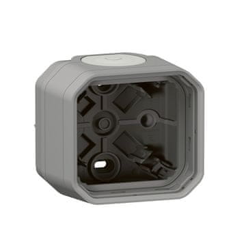 LEGRAND Enojna nadometna doza s prehodom membrane - siva, NOVO PLEXO 55
