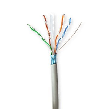 Nedis Zvitek omrežnega kabla | CAT6 | Nasedlo | F/UTP | CCA | 50,0 m | Notranji | Okrogla | PVC | Siva | Darilna škatla