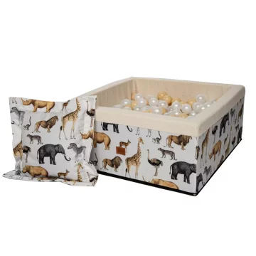 DE Igralnica z žogicami 90x90 "Zoo Boucle" + blazina Igralnica z žogicami 90x90 "Zoo Boucle" + blazina<span> - </span>200
