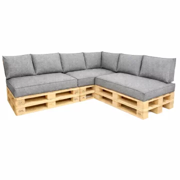 Kotni komplet za paletno pohištvo 3 x 120/80/15 GRANULAT Črna / travnik