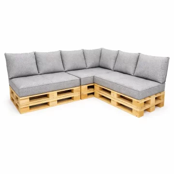 Kotni komplet za paletno pohištvo 3 x 120/65/15 PENA Siva melanž