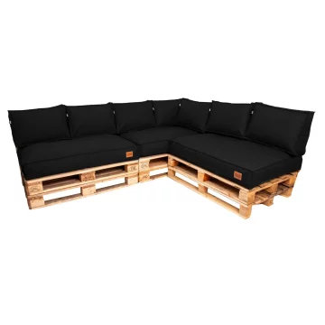 Kotni set za paletno pohištvo 3 x 120/65/15 GRANULAT Črna / maki