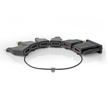 Nedis HDMI adapter DisplayPort/DVI/USB-C na HDMI, črn