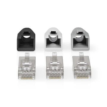 Nedis priključek RJ45 | RJ45 prehod | Solid/nasedli FTP CAT6 | Naravnost | Pozlačeno | 10 kosov | PVC | Siva/črna/bela | Škatle