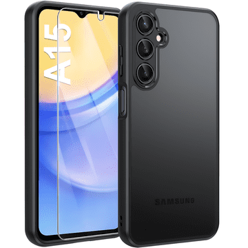 GS Ovitek za Samsung Galaxy A15, Fusion, prozoren / črn + 9H steklo