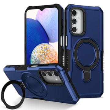 GS Ovitek za Samsung Galaxy A15 5G, obroč s stojalo, moder + 9H steklo