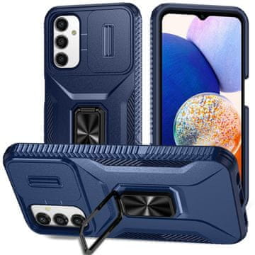 GS Ovitek za Samsung Galaxy A15, oklepni drsni obroč, moder + 9H steklo