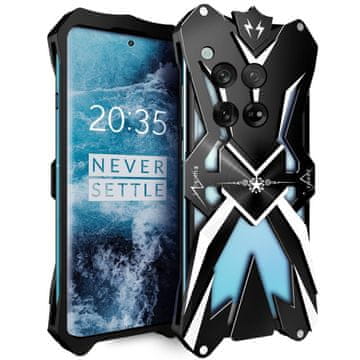 GS Oklepno ohišje za OnePlus 12 5G, aluminijasta zlitina, črna