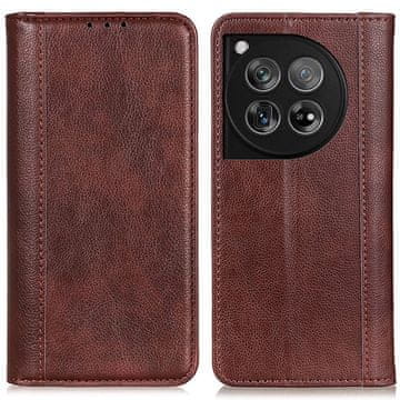 GS OnePlus 12 5G denarnica iz usnja Litchi, rjava
