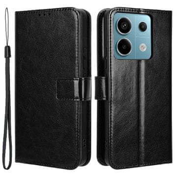 GS Ovitek za Xiaomi Redmi Note 13 Pro 5G, denarnica Crazy Horse, črn