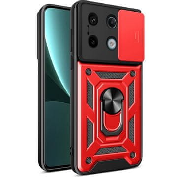 GS Oklepni ovitek za Xiaomi Redmi Note 13 Pro 5G, CamShield Slide, rdeč