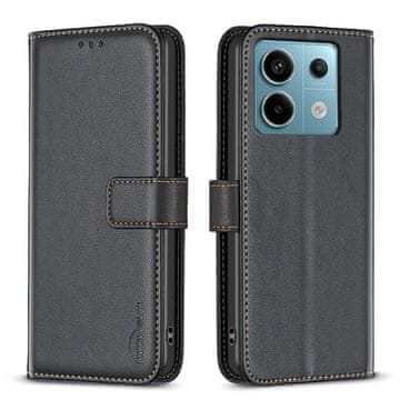 GS Ovitek na preklop za Xiaomi Redmi Note 13 Pro 5G, denarnica BINFEN, črna