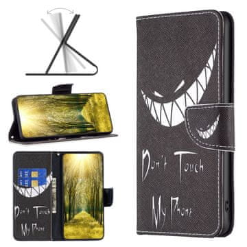 GS Ovitek za Xiaomi Redmi Note 13 Pro 5G, denarnica, ne dotikaj se mojega telefona, črne barve