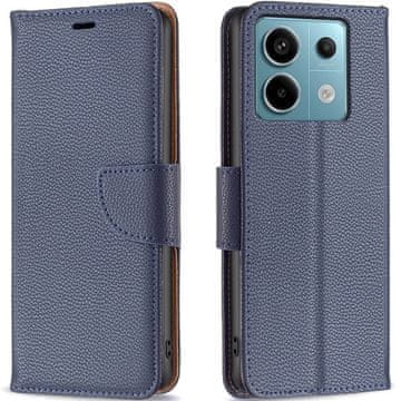 GS Ovitek za Xiaomi Redmi Note 13 Pro 5G, denarnica iz usnja Litchi, temno modra