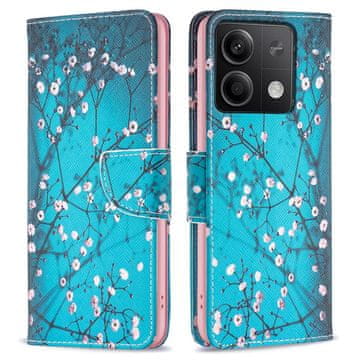 GS Ovitek za Xiaomi Redmi Note 13 5G, denarnica, sakura modra