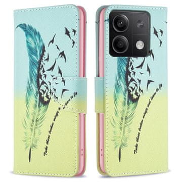 GS Ovitek za Xiaomi Redmi Note 13 5G, denarnica, pernato modra / rumena